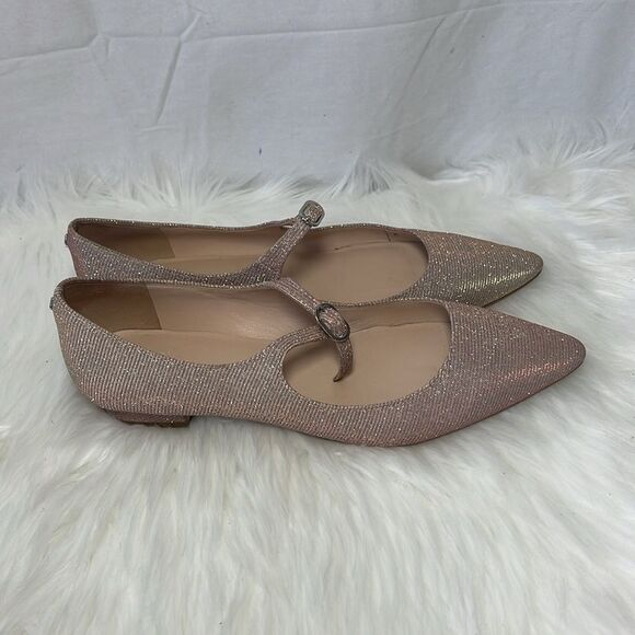Kate Spade New York Mallory Pink Metallic Mary Jane Flats Sz 9 W/Dust Bag - Picture 5 of 8